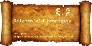 Reichenfeld Henrietta névjegykártya